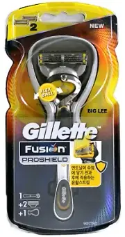 Gillette Fusion PROSHIELD 1 Razor Handle Stand + 2 Cartridges Trimmer