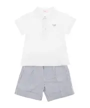 Il Gufo Two Piece Short Set 9M White