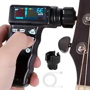 Smart Electric Guitar Tuner, Professional Automatic Guitar Tuner with Color LCD Display, Built in 2600mAh Lithium Battery, Multiple Tuning Modes, for Guitars Ukuleles Black