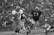 Green Bay Packers Jim Taylor in action rushing vs Leo Nomellini Sa- Old Photo