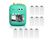 Mini Thermal Printer Multifunction Portable Sticker Maker Instant Photo Inkless Printing Support BT Connection for Smartphone with 11 Paper Rolls 57mm Comp