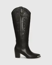 [Belle & Bloom] Rebelle Knee High Western Boot - Black