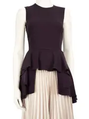 Dark Purple Peplum Top