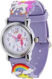 Unicorn Kids Watch for Girls Boys, Gatuida Colorful Lovely Girls Watches for Kids Telling Time Teaching Tool for Children Strap Silicone Mechanical Band Watch for Student Birthday