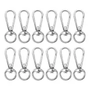 12 Pcs Swivel Clasp Hooks, 0.39" Purse Clasp Detachable for Bag Making, Silver