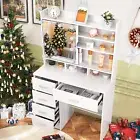 Dressing Table with 5 Drawers and 10 LED lights blubs Mirrow Vanity Make up Desk