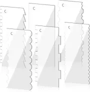 Cake Decorating Comb, 6 PCS Clear Cake Scrapers Set for Cake Contouring