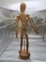 Wooden Figure Posable Jointed Sketch Model Natural Wood 13” Inches