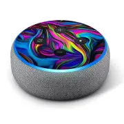 Vinyl Decal Skin for Amazon Echo Dot 3rd Gen - Neon Color Swirl Gasses