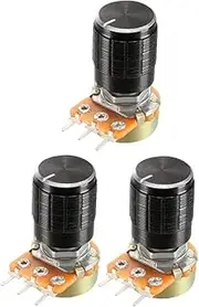 XYWHPGV 3Pcs 100K Variable Resistors Single Turn Rotary Carbon Film Taper Potentiometer with Knobs(f1570 5c104 58d7b 8f0eb 581a5 a5cd0