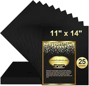 25 Pcs Black Poster Board Paper 11x14, ROOKEA Vision Boards Posterboard Bulk for School Projects Classroom Arts Craft Presentations Drawing Scrapbooking Blank Graphic Display