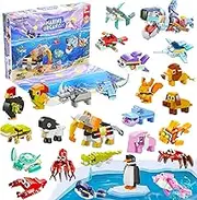 2024 Christmas Advent Calendar Set - 24 Pack Building Block Set Marine Land Animal Toys for Kids, 24 Days Countdown Party Favors for Boys Girls, Perfect for Classroom Prizes Birthday Gifts Holiday