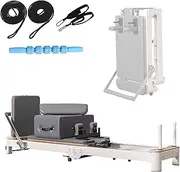 Pilates Reformer, Adjustable Compact Pilates Reformer Machine with Reformer Box, Jump Board, Massage Stick for Home and Gym Workouts