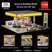 Diorama 1/64 Car Garage Models LED Lighting City Parking Lot Scene Display Model