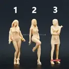 3pc 1/87 Smoking Beauty Girl Scene Miniatures Figures For Cars Vehicles Toy