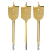 3Pcs Spade Drill Bit 1-1/4" Paddle Flat Bits Wood Hole Cutter Gold Tone