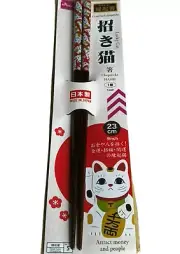 Chopsticks - Lucky Chopsticks with Maneki Neko 1 Pair 23 cm Made in Japan