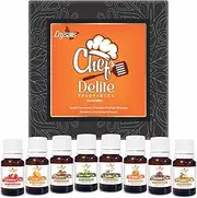 Crysalis Chef Delite Gift set of essential oils with Sweet, Fruity Aroma | Candle making |Diffusers |Bath Bombs | 10ml Pack of 6