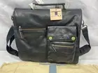 Tosca Blu Black leather Messenger Crossbody Shoulder CarryOn Travel Business Bag