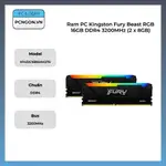 [PCNGON] 金士頓狂暴野獸 RGB 16GB DVD4 3200HZ PC 內存 (2 X 8GB)