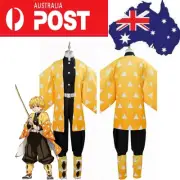 Kids Demon Slayer Kimetsu No Yaiba Agatsuma Zenitsu Cosplay Costume Halloween