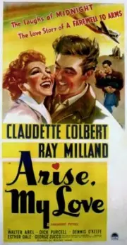 Arise poster MY LOVE Claudette Colbert Ray Milland 1940 Old Movie Photo