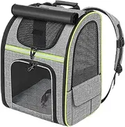 Cat Backpack,Portable Puppy Backpack | Expandable Breathable Foldable Pet Bag for Travel Road Trip Car Motorcycle Biking Hiking Outdoor