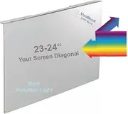 VizoBlueX 23-24 inch Anti-Blue Light Filter for Computer Monitor. Screen Protector Panel 21.5” x13.0 Blocks Blue Light for LCD TV PC Mac iMac Monitors