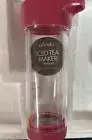 Primula Press and Go Iced Tea Maker Brew 16 Oz Travel Tea Infuser Tumbler Pink