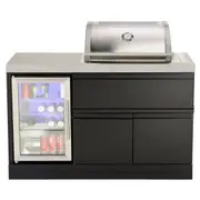 Crossray Mini Outdoor Kitchen with 2 Burner Gas BBQ with Single Fridge