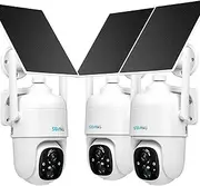 [SOVMIKU] 3Q1 2K Solar Security Camera Wireless Outdoor,2-years Free Cloud Storage,Two-Way Audio,Motion Detection,Easy to Setup,Pan/Tilt 360° View Cam,Color Night Vision,Audible Flashlight Alarm,SD Slot