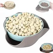 Shell Collecting Snack Bowl, Nut Bowl with Shell Holder, Double Dish Nut Bowl, Pistachio Nut Bowl with Shell Storage, Pistachio Bowl, Snack Serving Dish, Double Peanut Bowl, Nut Double Dish (1PC)