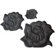 U-Sky Sew or Iron on Patches - Cool Black Rose Patch for Clothing Jackets - 3...
