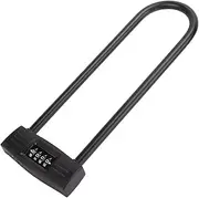 Nutriess 4 Digit Combination U Lock Anti Theft Resettable Long Shackle Heavy Duty for BIC YCLE Scooter Motorcycle Gate