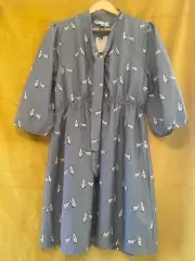 NWT Yumi grey polar bear fit/flare, tie neck dress. W's UK14/EU42/US10 or L