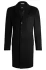 $695 Hugo boss Men’s Slim Fit Wool-Cashmere Overcoat Italian Fabric Black 38R