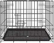 Dog Crat,Foldable Pet Basket,Double Door Dog Crate,Puppy Playpen House,Chew Proof Dog Chest,Portable Travel Cage, for Pets Up to 50 Pounds