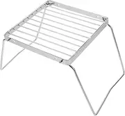 TOBBOMEY Grill Charcoal Square Campfire Tailgate Grill Foldable Picnic Folding That Grate Rack Bot Mesh Camping Caddy Stainless Collapsible Portable Barbecue Racks Silver Stainless Steel