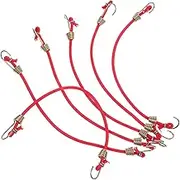 Hoement 6pcs Mini Bungee Cords with Hooks Heavy Duty Elastic Straps for Outdoor Use for Camping Luggage Cargo Fastening Durable Design Flexible