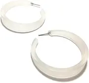 Leetie Lovendale Phoenix Hoop Earrings, Lightweight & Hypoallergenic, Handmade Jewelry for Women, Round Circle Earrings, USA Made, Vintage Lucite Acrylic, 1.5 (37mm) Diameter