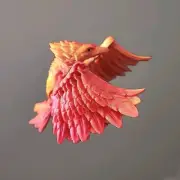 Fire Phoenix With Eyes Articulated 3D Printed |Feathers| |Poseable| | Plastic |