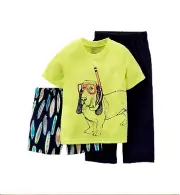 CARTER'S 3PC SCUBA DOG BOYS TOP SURF BOARDS PANTS SET SOFT PAJAMAS 2T