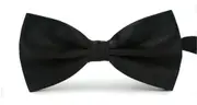 Mens Silk Satin Plain Tuxedo Solid Bow Tie Ties Wedding Bowtie Necktie Black