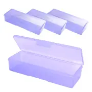 4pcs Large Plastic Manicurists Personal Box Storage Case Container Purple