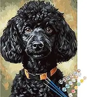 ARNLRDYA Poodle Dog Paint by Number Kits, Curly-Haired Puppy Paint by Numbers for Beginners, Animals Funny Acrylic Painting for Home Decor(16×20inches, No Frame)