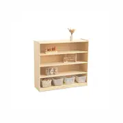 Jooyes Kids 4 Shelf Wooden Bookcase Organiser Storage - H91cm