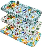 Yousoontic 3 Pcs Inflatable Serving Bar Food Drink Containers Salad Ice Tray BBQ Picnic Pool Party Supplies Buffet Luau Cooler for Beach Indoor Outdoor Picnic Summer Pool Favors Party Decoration