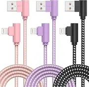 iPhone Charger, 3 Pack USB A to Lightning Cable MFi Certified iPhone Charger Cord Nylon Braided Compatible with iPhone 14/13/12/11 Pro Max/XS/XR/X/8/7/iPad (6 Feet)