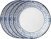 Corelle Vitrelle 4-Pieces 8.5" Glass Salad/Appetizer Plates, Chip & Crack Resistant Glass Dinnerware Set Plates, Portofino