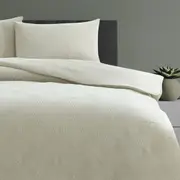 Ardor Maxwell Tan Embossed Vintage Washed Quilt Cover Set